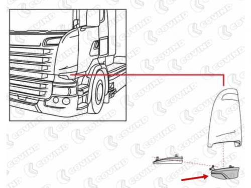 Накладка на угол кабины SCANIA 6-ser L наружн. без хрома