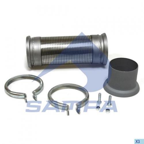 Сетка глушителя MERCEDES 1735/1838 118/112x295 +стакан+2xомута+болты ЦИНК