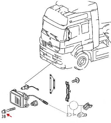 Упор корректора фары MERCEDES Actros