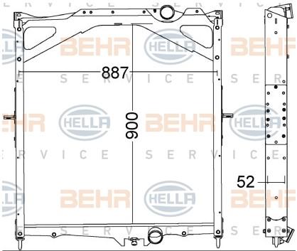 Радиатор системы охлаждения VOLVO FH12/16 900x870x43