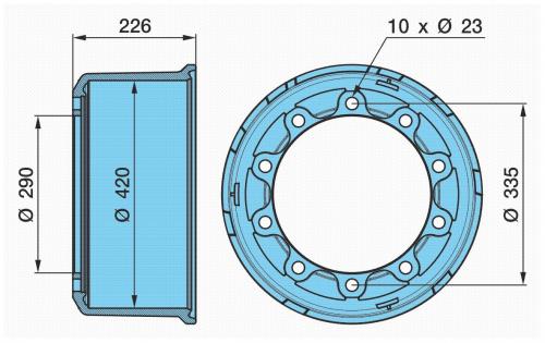 Барабан тормозной BPW ECO Plus 2 420x184(180)x228 = 0310967190