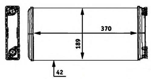 Радиатор отопителя MAN F90 (86>) дв.D28.. 370x189x42