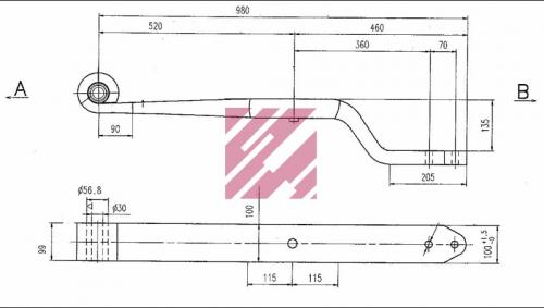Полурессора ТОНАР ALS 31 2305-TN однолистовая гнутая