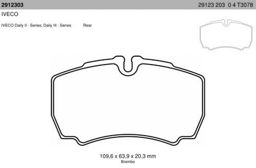 Колодки дисковые 29123 IVECO Turbo Daily зад