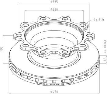 Диск тормозной SMB 430/280x45/155 10n-335-d